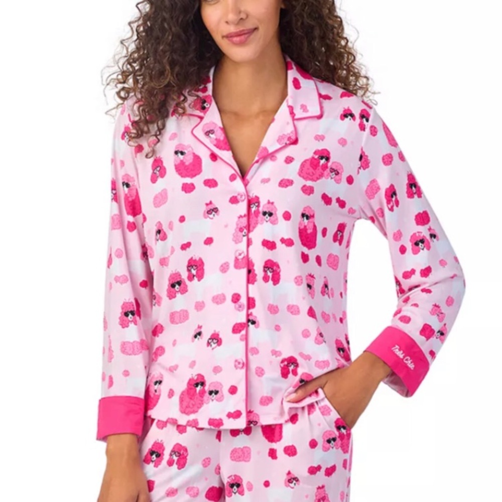 NEW Beauty Sleep Social Long Sleeve Pajama Shirt & Pajama‎ Shorts Sleep Set